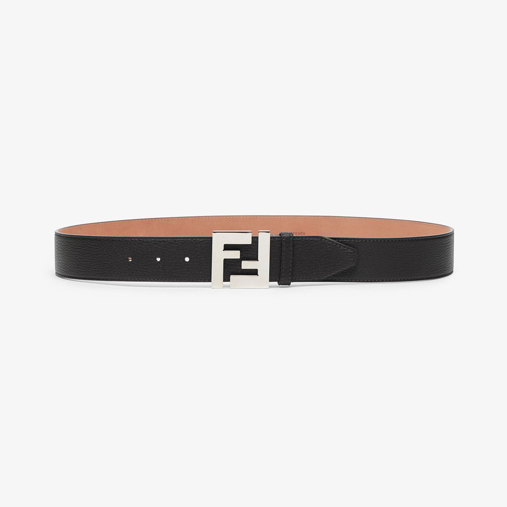 Fendi Black Romano Leather Belt 7C0403 SFR F0GXN