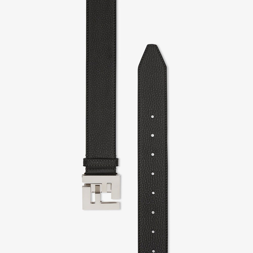 Fendi Black Romano Leather Belt 7C0403 SFR F0GXN - Photo-2