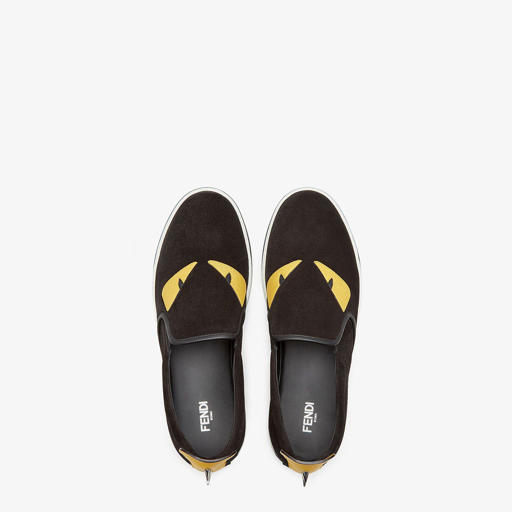 Fendi Sneaker Black Leather Slip On 7E0904 2VB F0Y2V - Photo-2