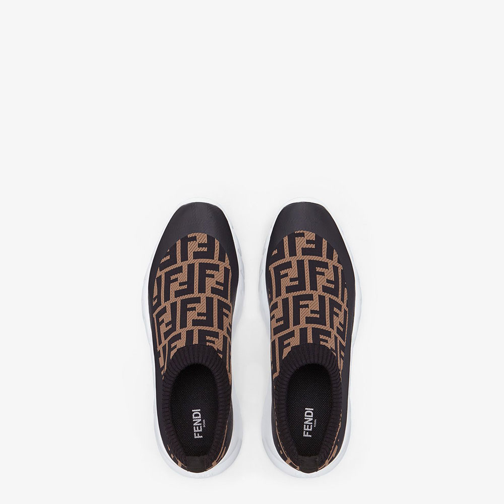 Fendi Sneakers Brown Tech Fabric Low Tops 7E1254 A7MN F17ML - Photo-2
