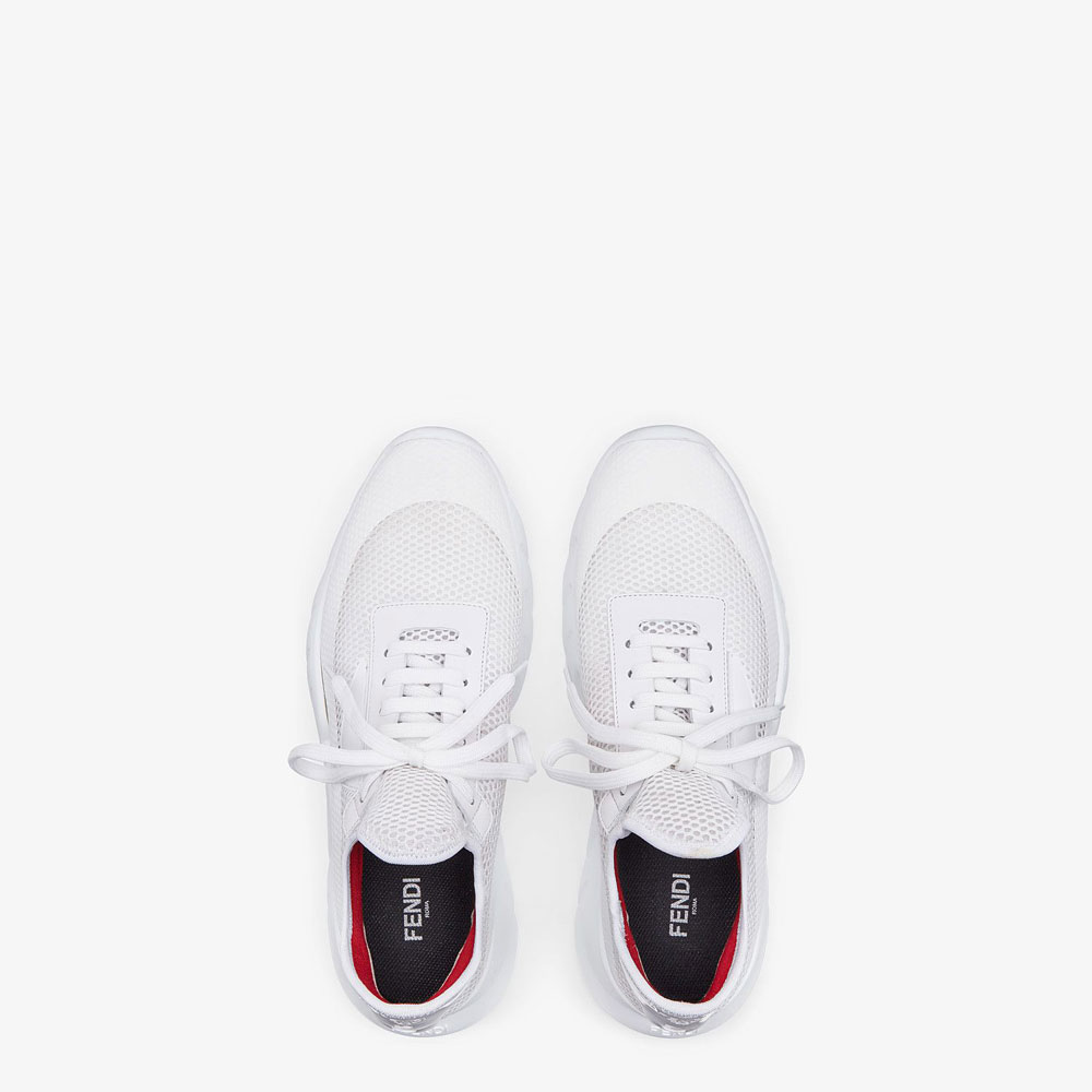 Fendi Sneakers Running Shoes In White Tech Mesh 7E1292 A9SP F18T0 - Photo-2
