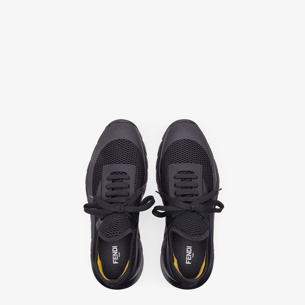 Fendi Sneakers Black Tech Mesh Running Shoes 7E1292 A9SP F18T1 - Photo-2