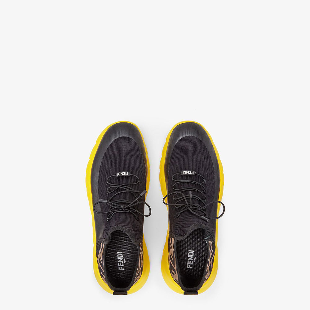 Fendi Sneakers Black Tech Mesh High Tops 7E1347 AC7H F0HEB - Photo-2
