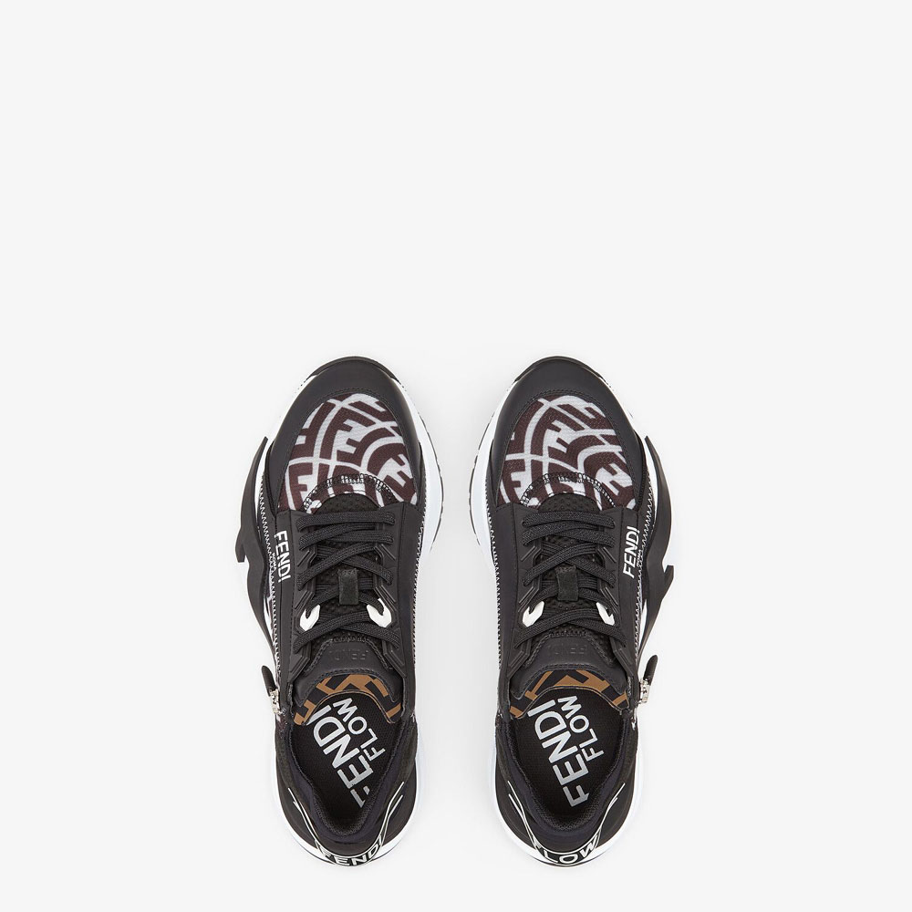Fendi Sneakers Black Technical Nylon Low Tops 7E1392 AF69 F1EBY - Photo-2