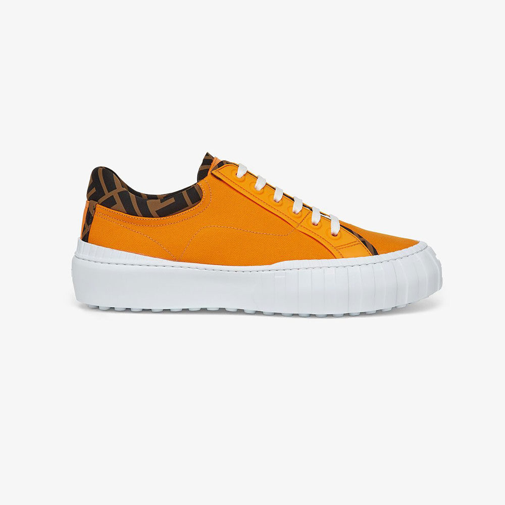 Fendi Sneakers Orange Canvas Low Tops 7E1414 AF5A F1DUY