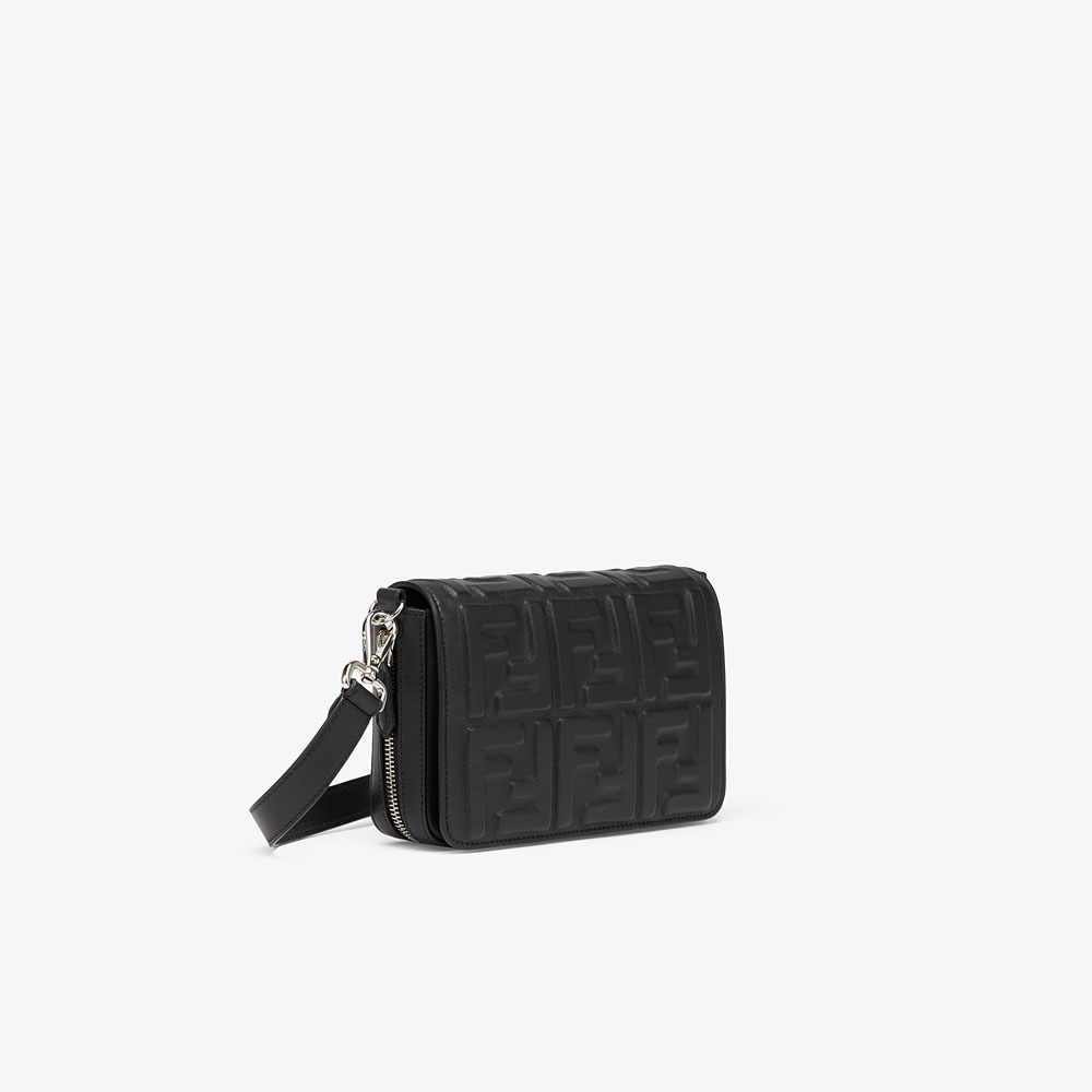 Fendi Flap Bag Black nappa leather bag 7M0299 A72V F0GXN - Photo-4