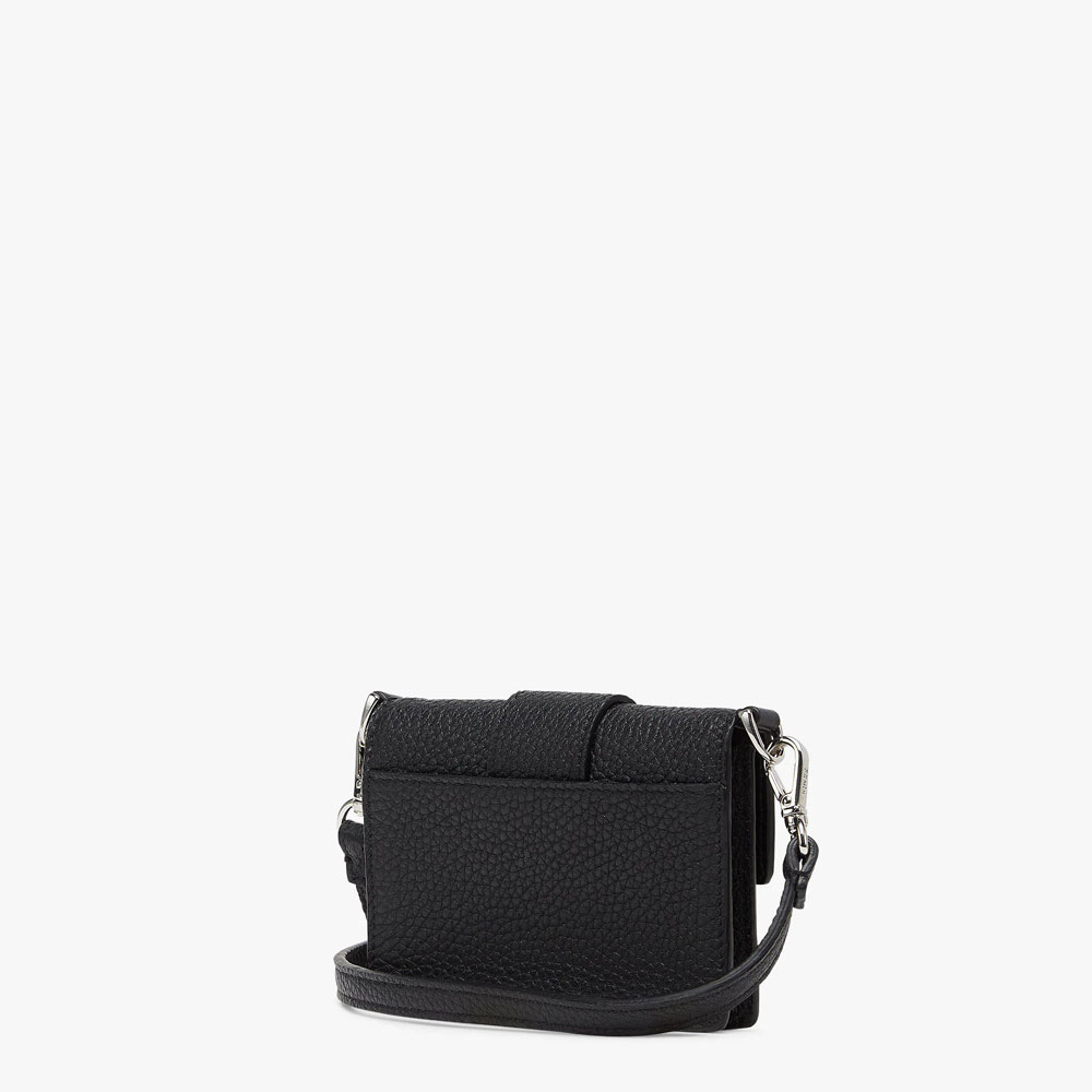Fendi Flat Baguette Micro Black leather bag 7M0311ADYWF0GXN - Photo-2