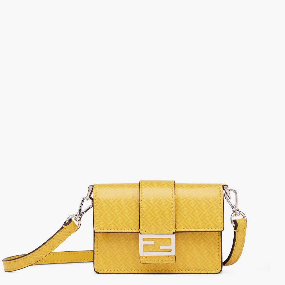Fendi Micro Flat Baguette Yellow leather bag 7M0311AGLPF0M8A