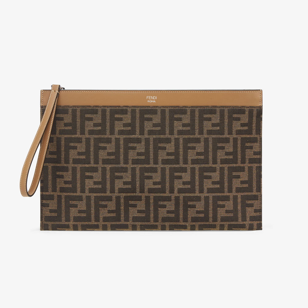 Fendi FF Jacquard Flat Pouch Medium fabric pouch 7N0134AFBVF1HRM