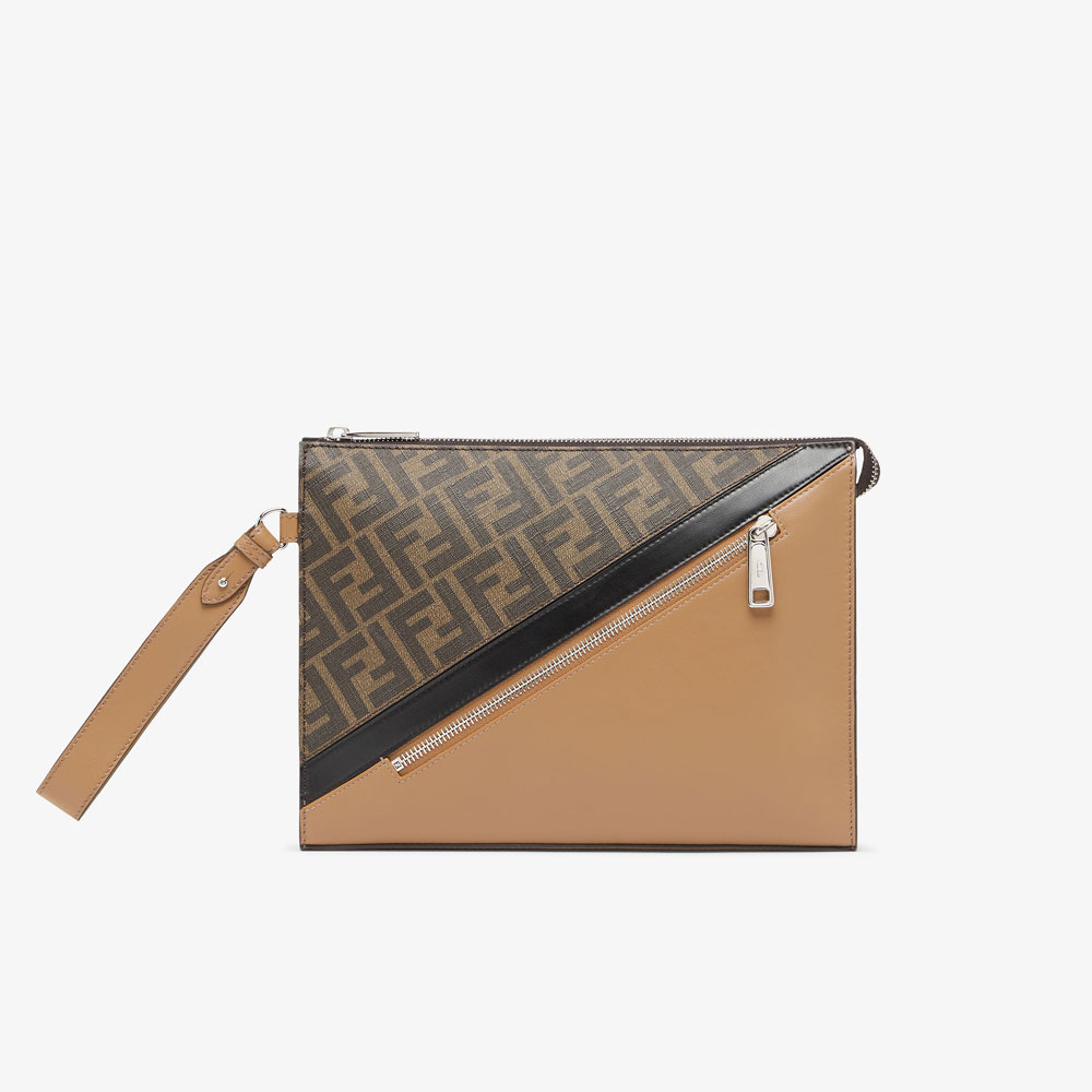 Fendi Diagonal Flat leather pouch 7VA491AJF8F1EGA