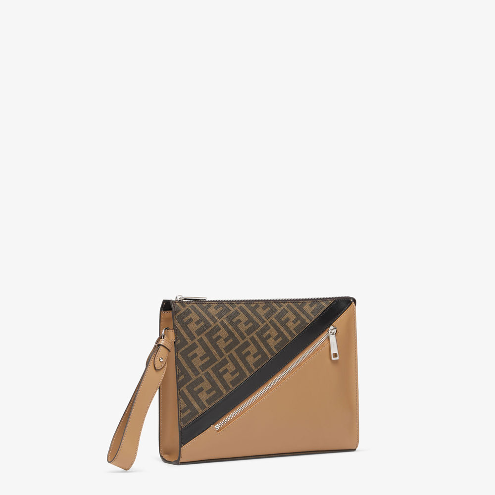 Fendi Diagonal Flat leather pouch 7VA491AJF8F1EGA - Photo-2