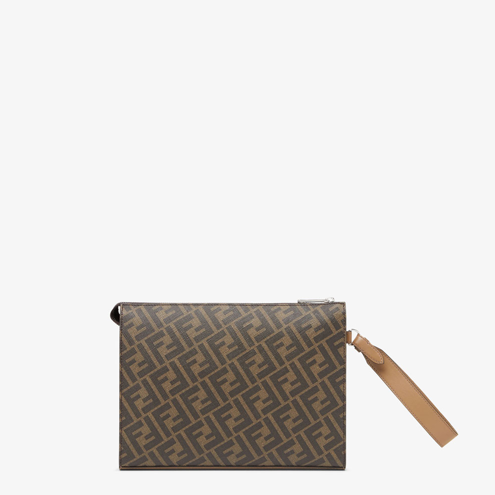 Fendi Diagonal Flat leather pouch 7VA491AJF8F1EGA - Photo-3