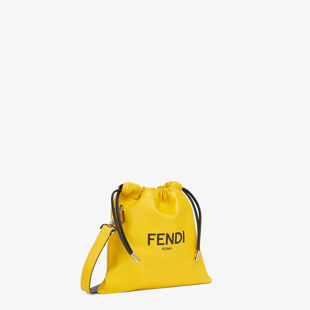 Fendi Pack Small Pouch Yellow Nappa Leather Bag 7VA510 ADM9 F0V3C - Photo-2