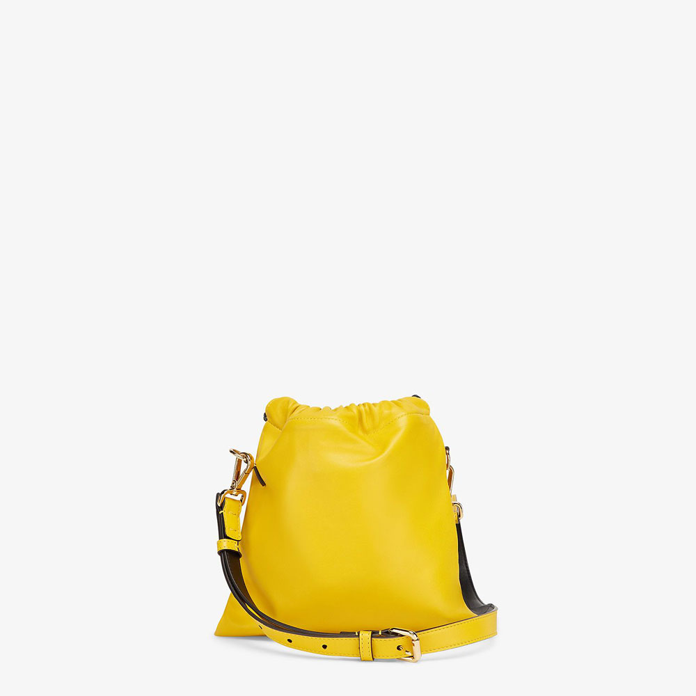 Fendi Pack Small Pouch Yellow Nappa Leather Bag 7VA510 ADM9 F0V3C - Photo-3