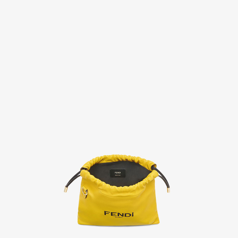 Fendi Pack Small Pouch Yellow Nappa Leather Bag 7VA510 ADM9 F0V3C - Photo-4