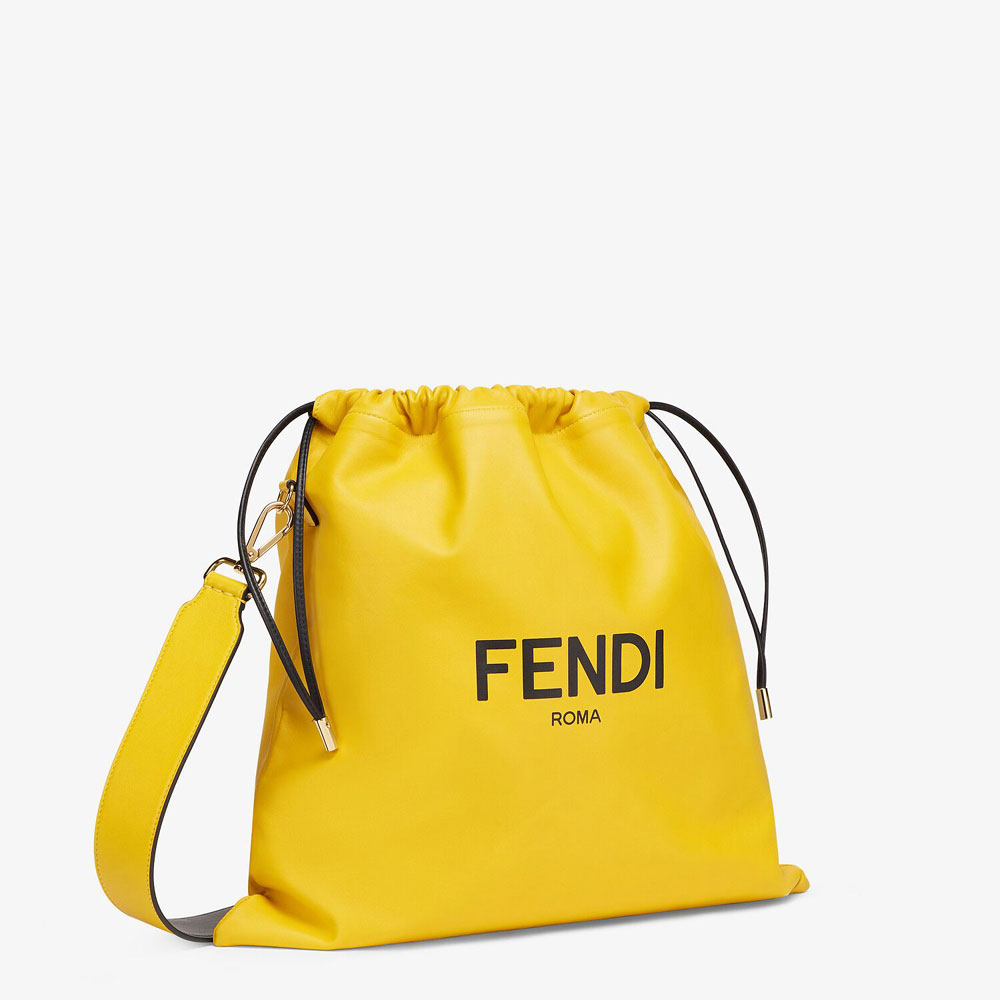 Fendi Pack Medium Pouch Yellow Nappa Leather Bag 7VA511 ADM9 F0V3C - Photo-2