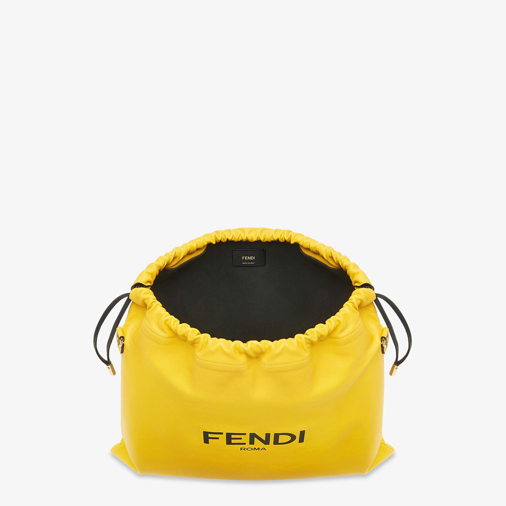 Fendi Pack Medium Pouch Yellow Nappa Leather Bag 7VA511 ADM9 F0V3C - Photo-4