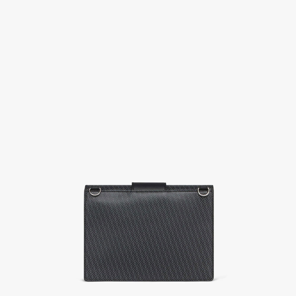 Fendi Flat Baguette Dark grey leather bag 7VA524AGLPF0L6B - Photo-3