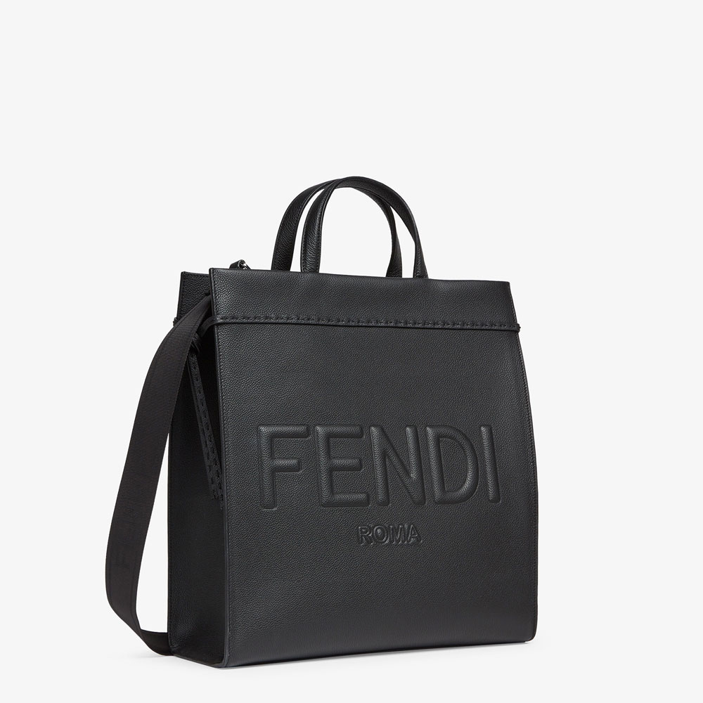 Fendi Go To Shopper Medium Black leather bag 7VA583AMACF0GXN - Photo-2
