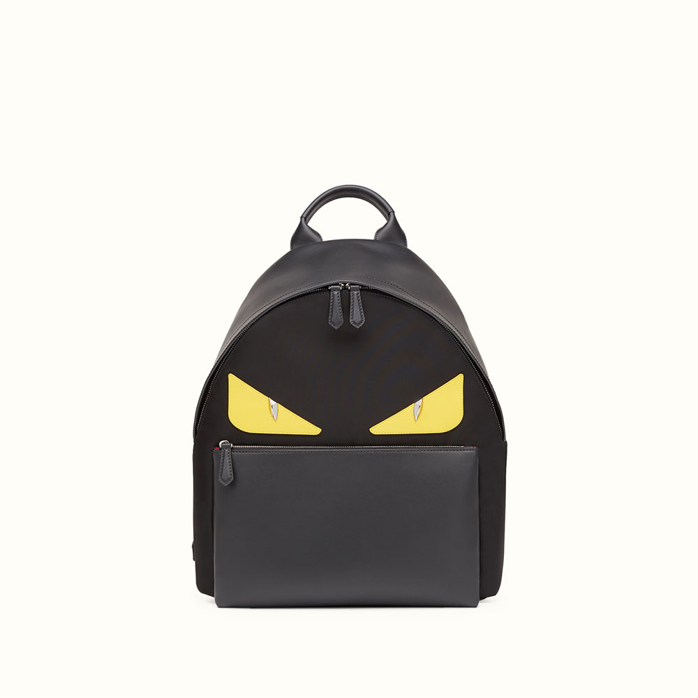 Fendi Backpack in nylon black leather with inserts 7VZ012O7EF0R2A