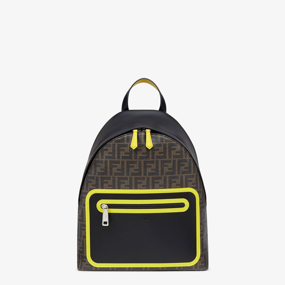 Fendi Brown Fabric Backpack 7VZ042 A80O F17Q0