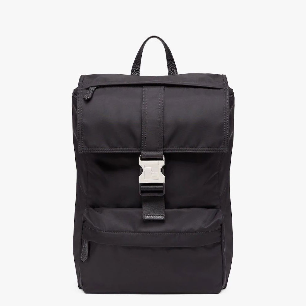 Fendiness Backpack Medium Black nylon backpack 7VZ066AGQTF0GXN
