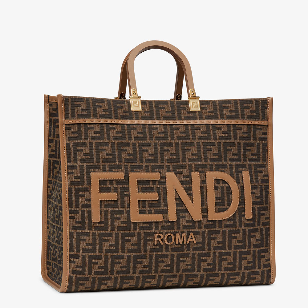 Fendi Fendi Sunshine Large Brown FF shopper 8BH372 ALVY F1GE3 - Photo-3