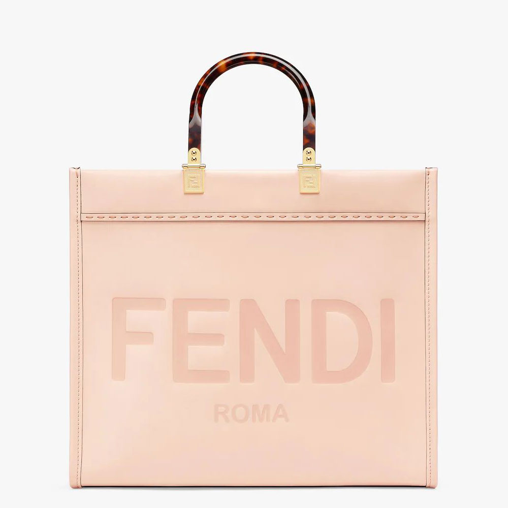 Fendi Sunshine Medium Pale pink leather shopper 8BH386ABVLF14N1