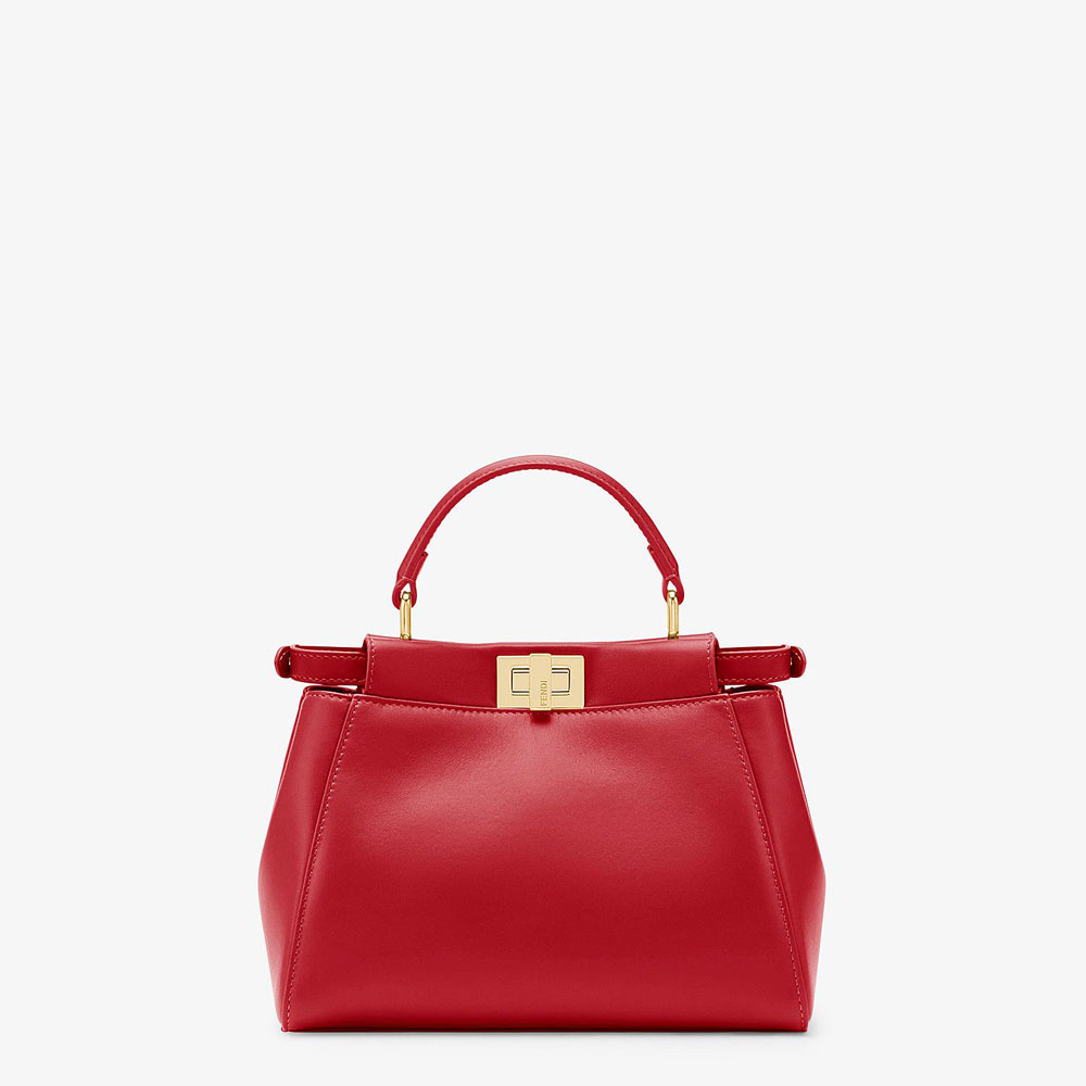Fendi Peekaboo Mini Red Leather Bag 8BN244 K4P F0MVV - Photo-3