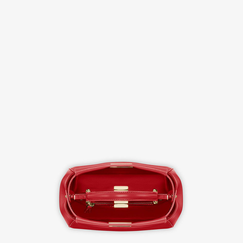 Fendi Peekaboo Mini Red Leather Bag 8BN244 K4P F0MVV - Photo-4