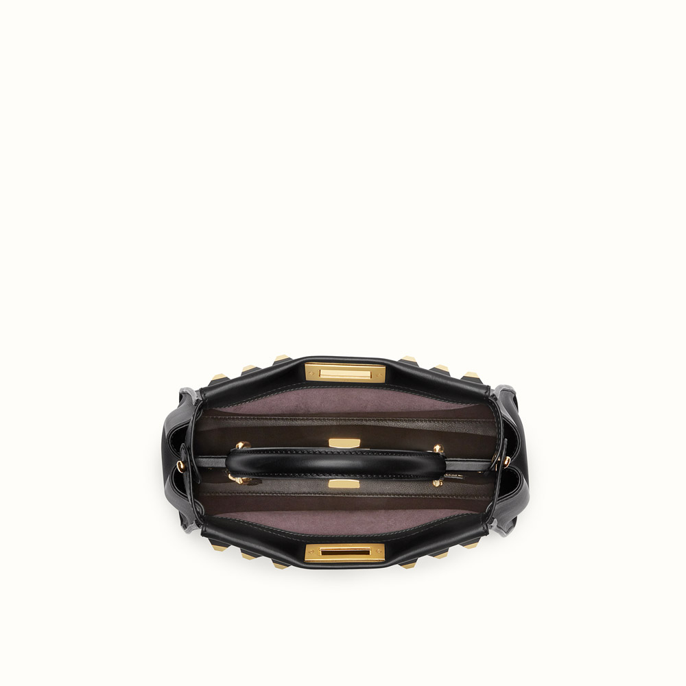 Fendi peekaboo regular gold edition black leather handbag 8BN290SR5F0KUR - Photo-4
