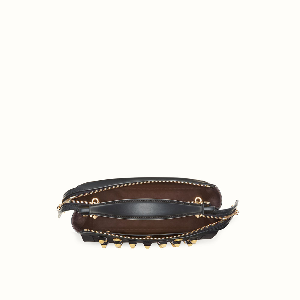 Fendi dotcom gold edition black leather handbag and clutch bag 8BN293SGMF0KUR - Photo-4