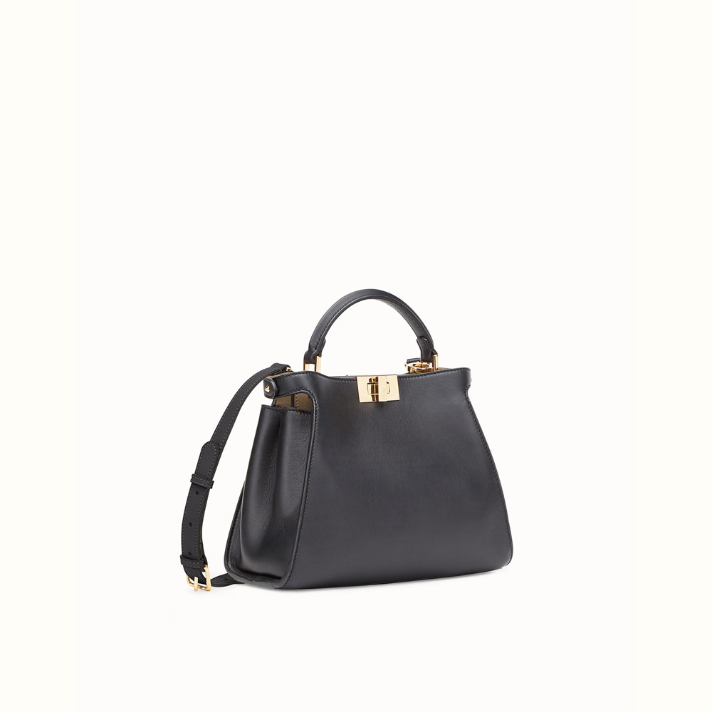 Fendi Black leather bag Peekaboo essential 8BN302SMQF07PP - Photo-2