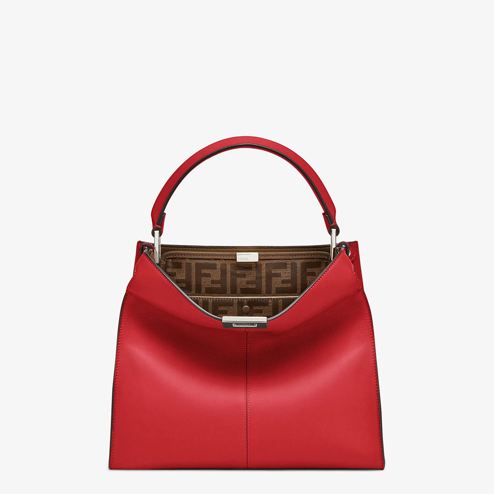 Fendi Peekaboo X-Lite Medium Red Leather Bag 8BN310 A5E9 F15WH - Photo-2
