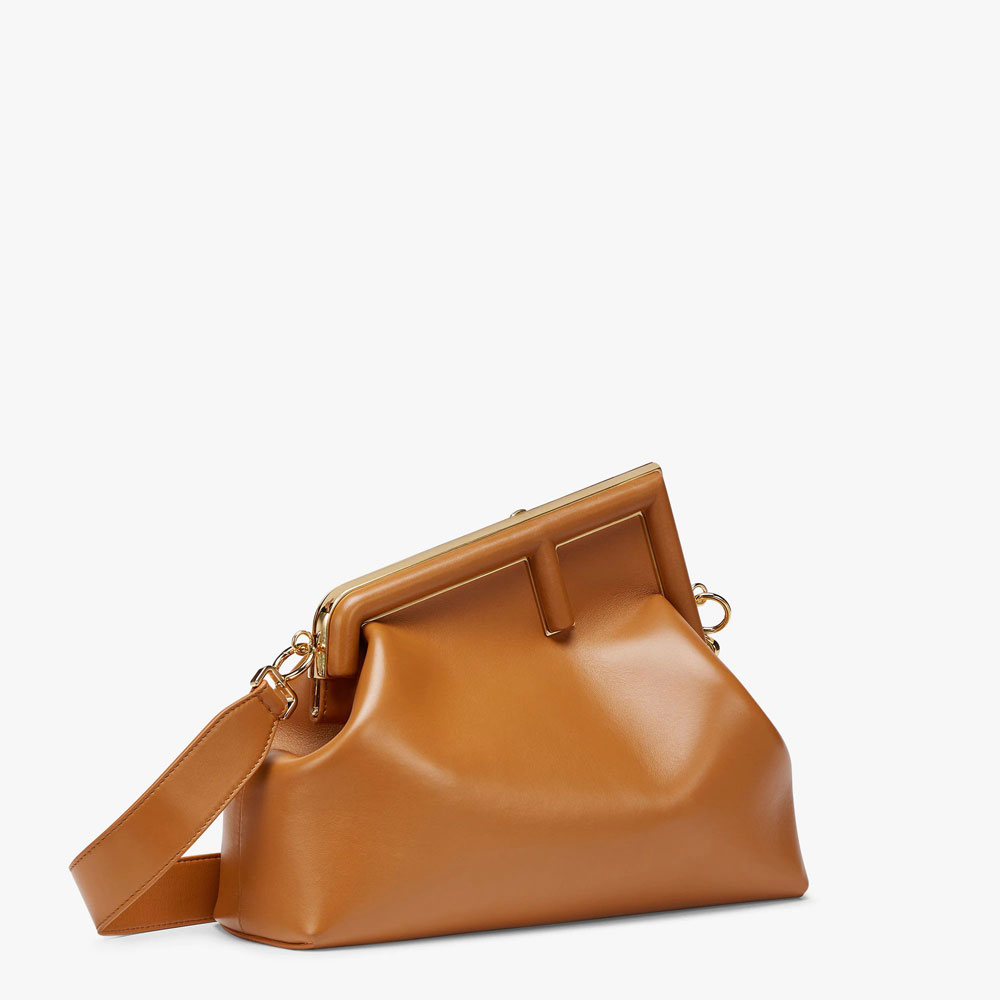 Fendi First Medium Brown leather bag 8BP127ABVEF0NYJ - Photo-2