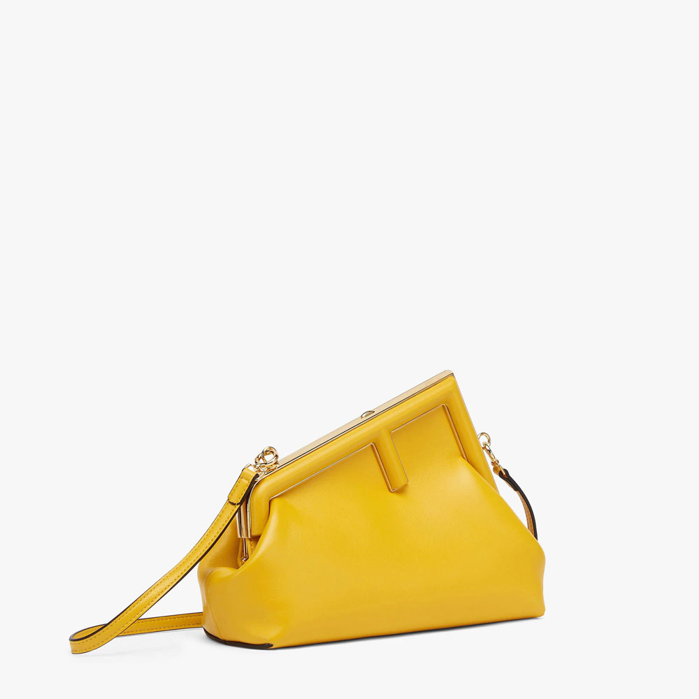 Fendi First Small Yellow leather bag 8BP129ABVEF192E - Photo-2