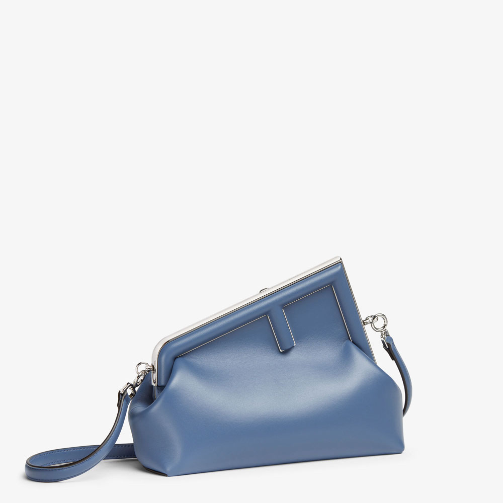 Fendi First Midi Blue leather bag 8BP137ABVEF04QL - Photo-2