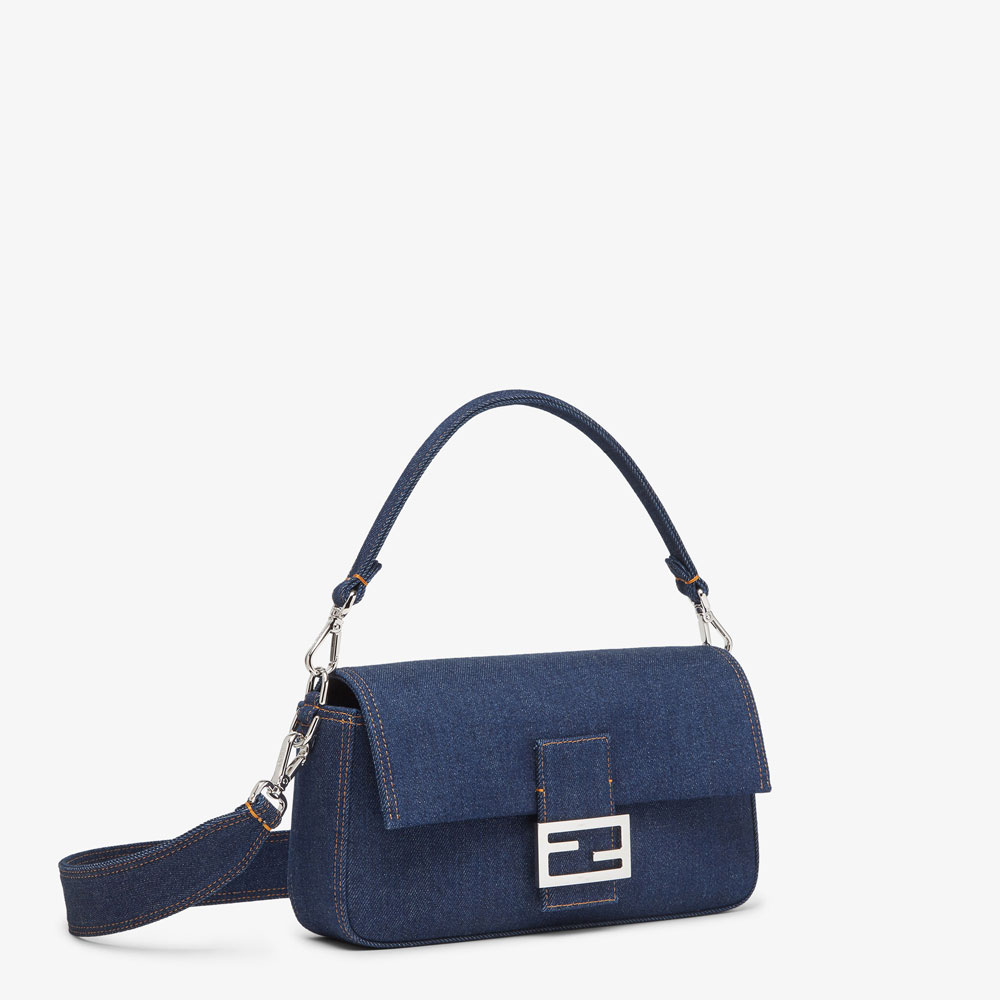 Fendi Baguette Re-Edition bag in blue denim 8BR600AL9WF0KR1 - Photo-3