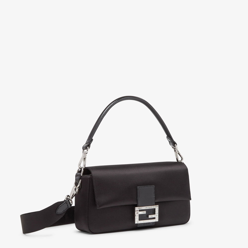 Fendi Baguette Re-Edition bag in black satin 8BR600AL9XF0GXN - Photo-2