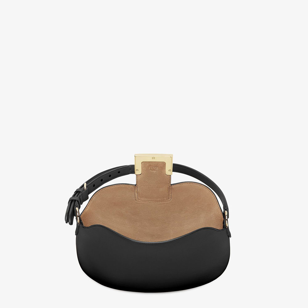 Fendi Small Croissant Black Leather Bag 8BR790 AF2P F0KUR - Photo-4