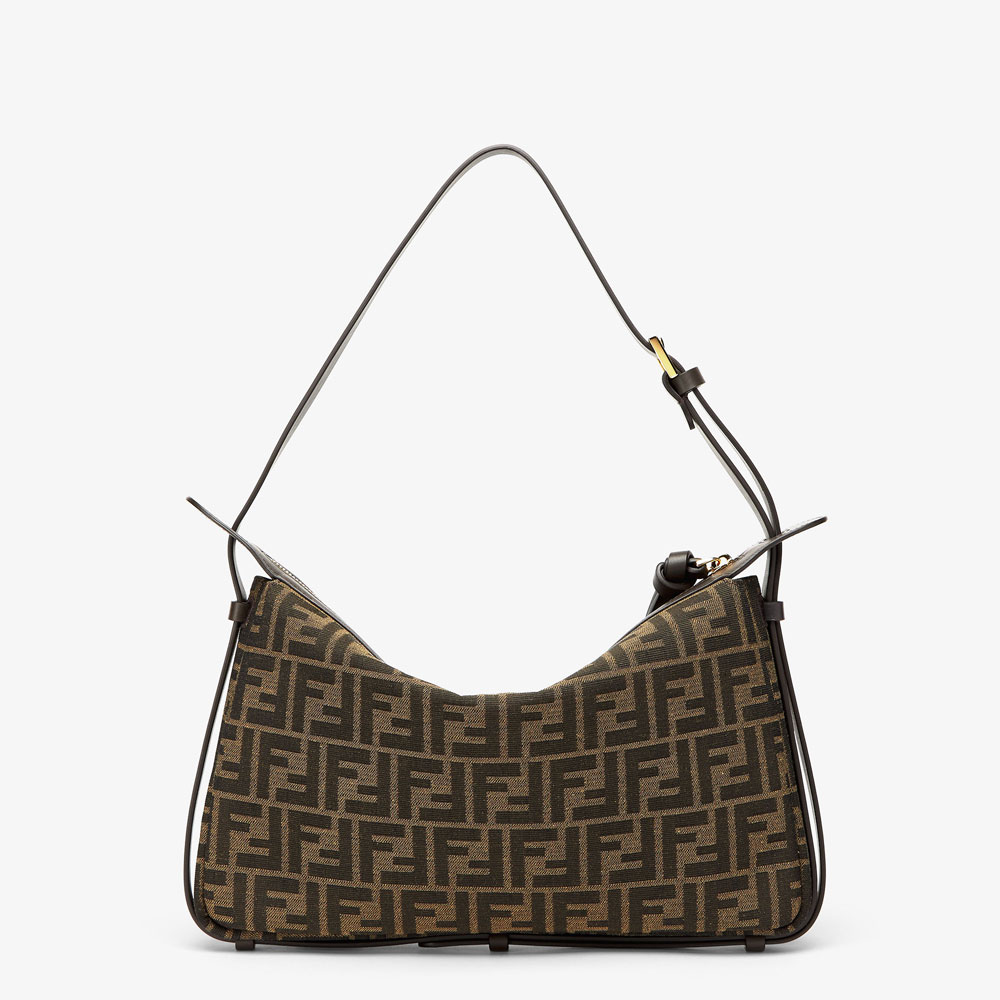 Simply Fendi Medium Brown FF jacquard fabric bag 8BR829AFPMF1GL7 - Photo-3