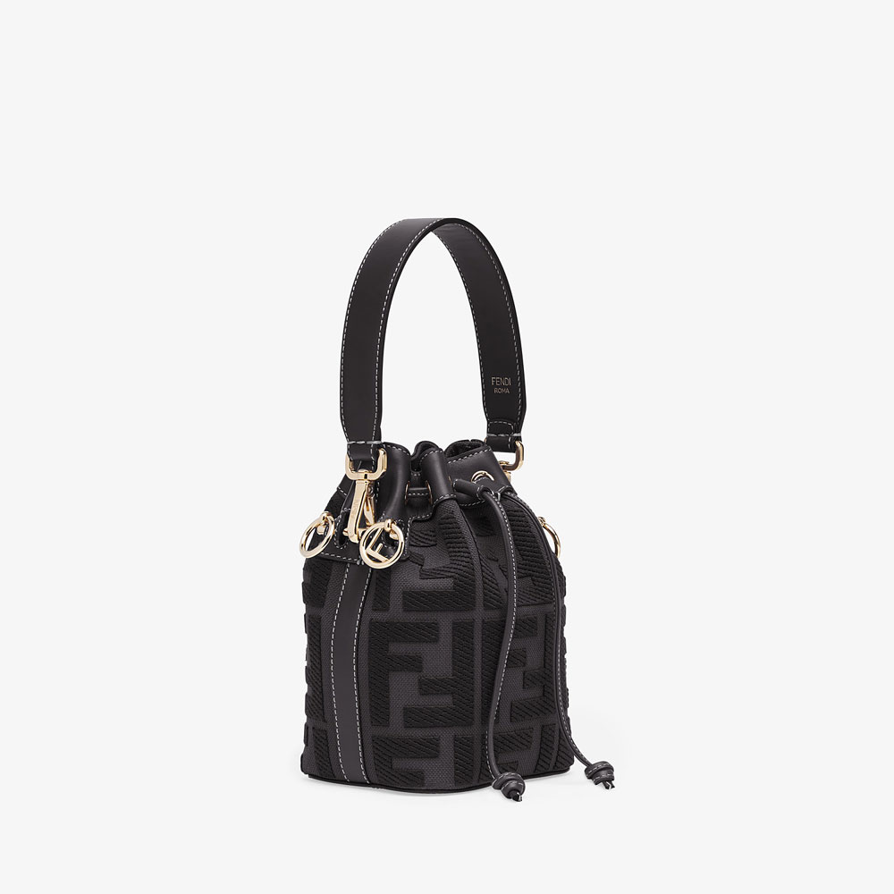 Fendi Mon Tresor Black canvas mini bag 8BS010 A9P6 F0KUR - Photo-2