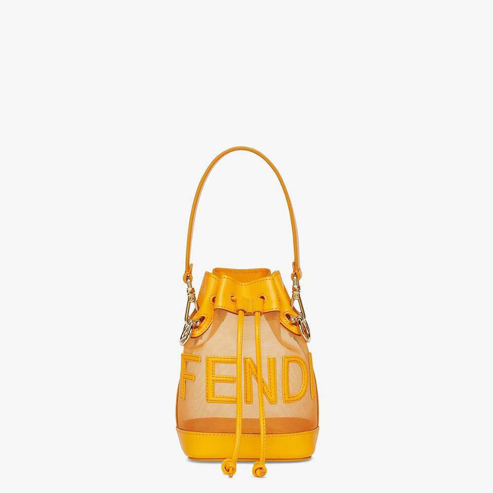 Fendi Mon Tresor Orange Leather And Mesh Mini Bag 8BS010 AAYS F1DUO