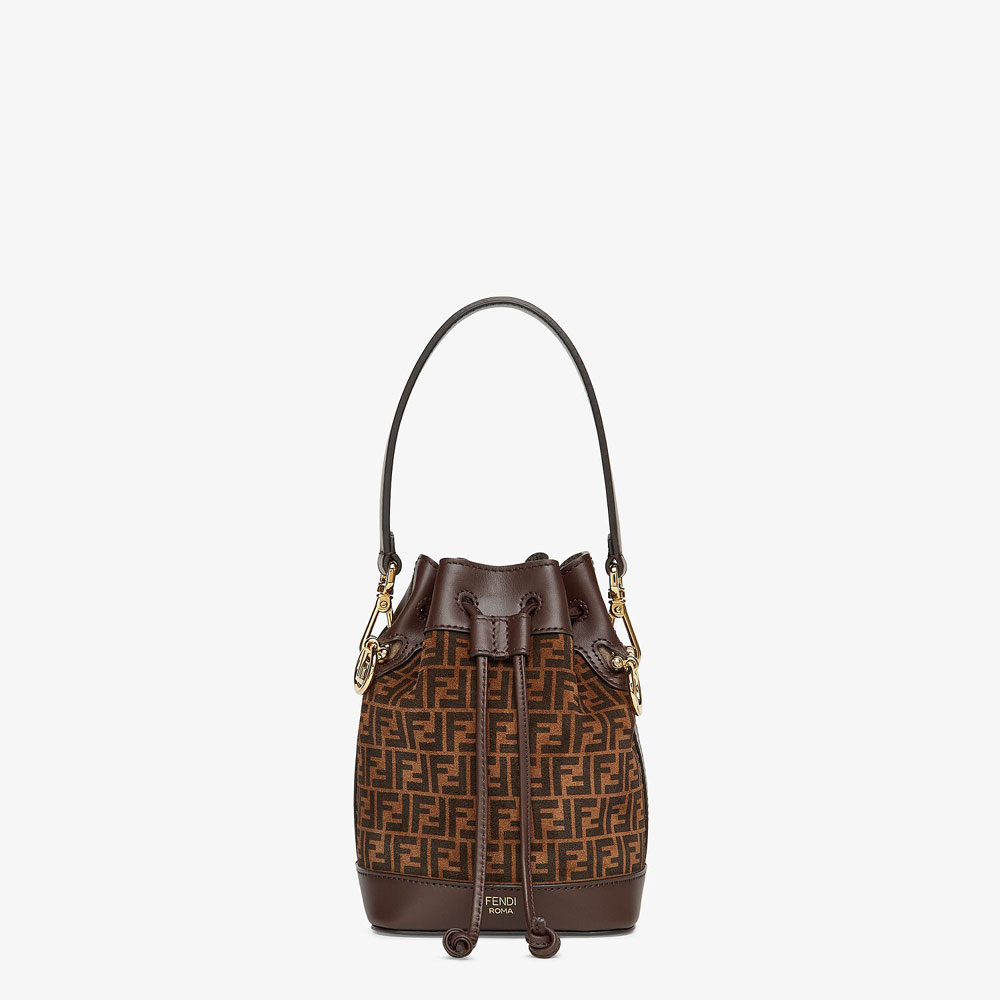 Fendi Mon Tresor Brown Mini Bag With FF Print 8BS010 AFIS F1E3L