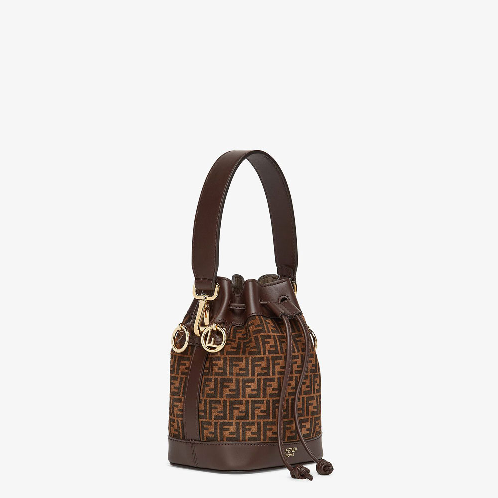 Fendi Mon Tresor Brown Mini Bag With FF Print 8BS010 AFIS F1E3L - Photo-3