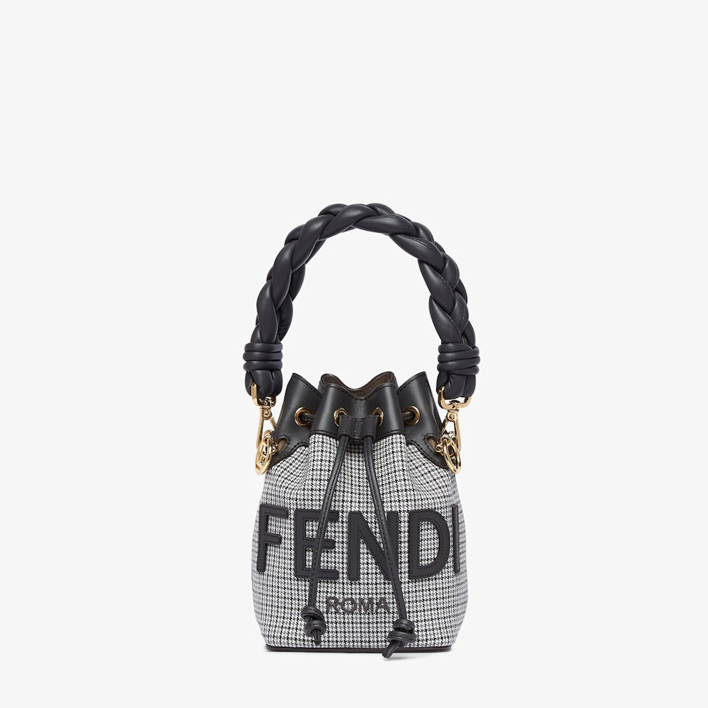 Fendi Mon Tresor Grey houndstooth wool mini-bag 8BS010ALMYF0C3M