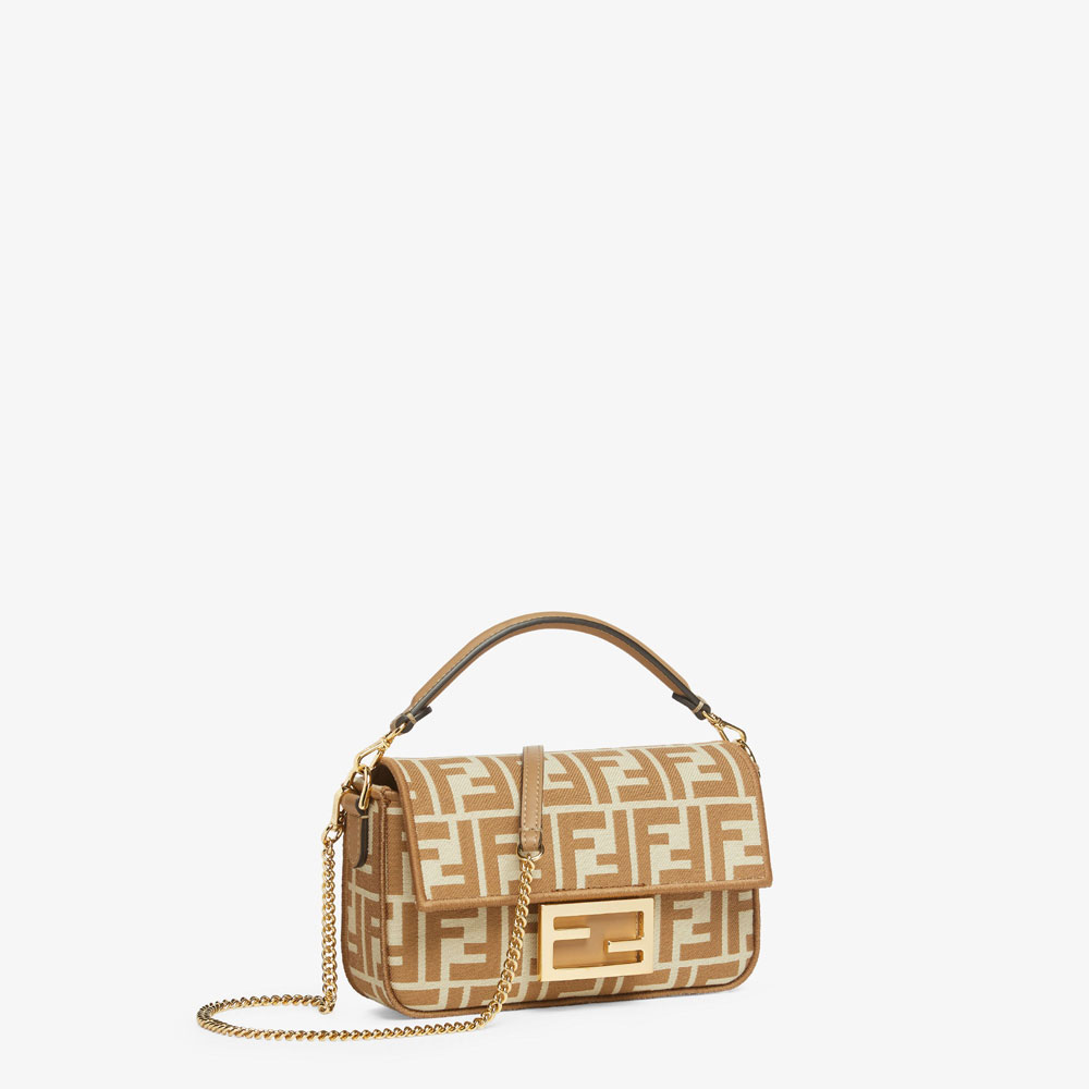 Fendi Baguette Mini Beige FF jacquard fabric bag 8BS017AOVFF1PIQ - Photo-2