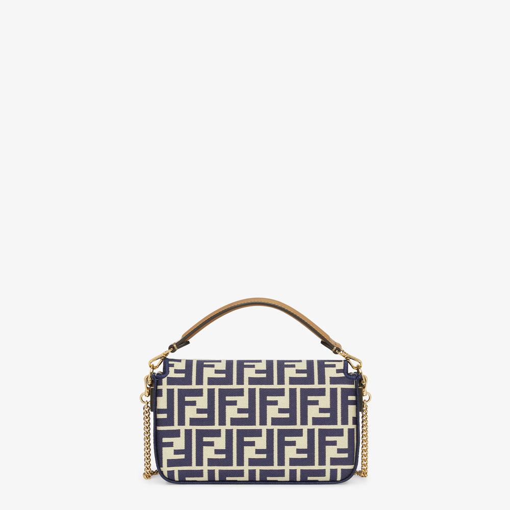 Fendi Baguette Mini Blue FF jacquard fabric bag 8BS017AOVFF1PIR - Photo-3