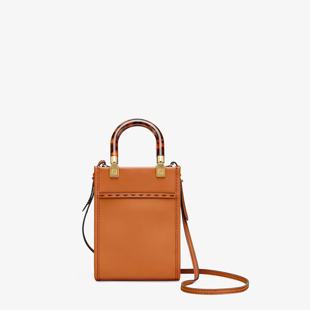 Fendi Mini Sunshine Shopper Dark Brown Mini Bag 8BS051 ABVL F0PWZ - Photo-4