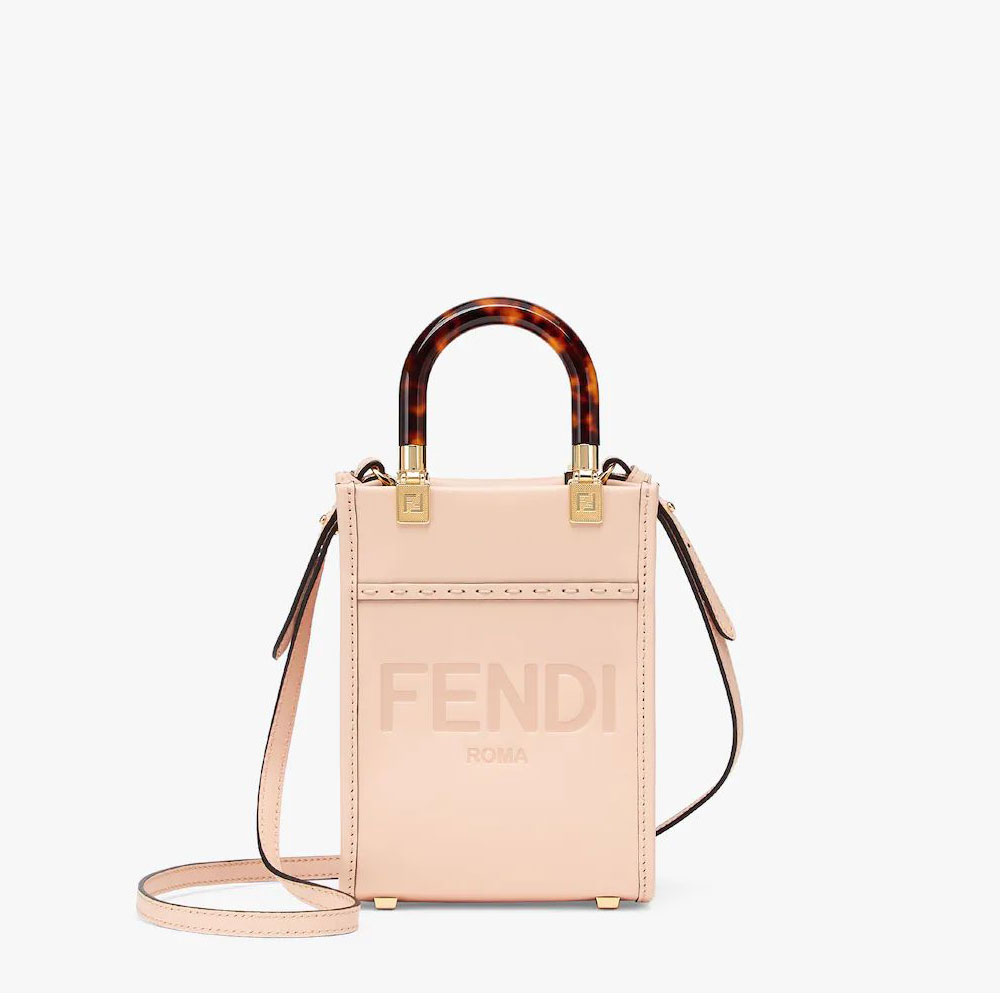 Fendi Mini Sunshine Shopper Pale pink leather bag 8BS051ABVLF1HDG